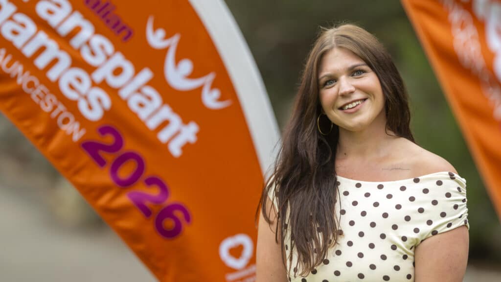 Bella Dyer, 22 year old liver recipient at the 2026 Australian Transplant Games launch event. 